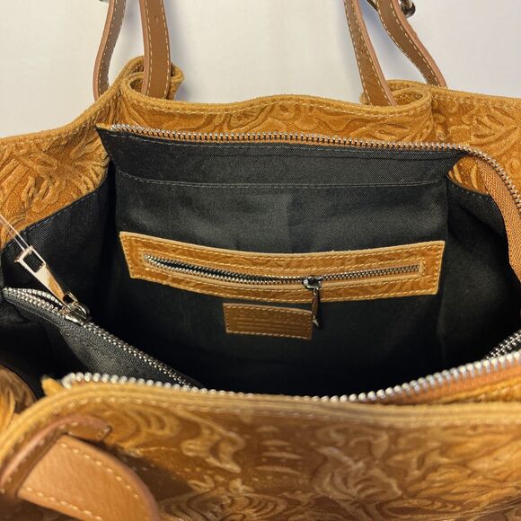 ISADORA ITALY Cuoio Tooled Genuine Leather Large Tote Bag New with Tags - Picture 5 of 16